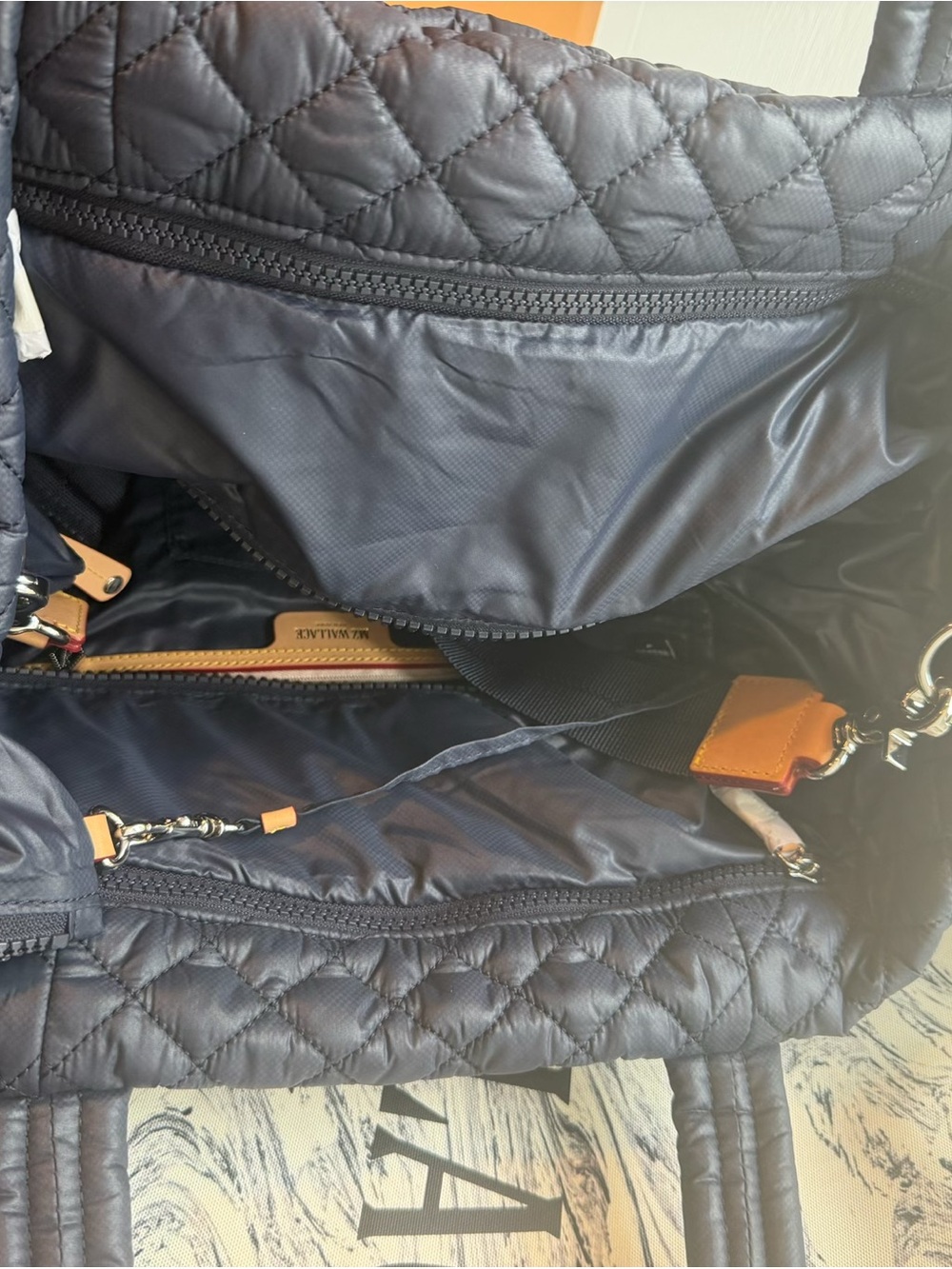 MZ Wallace Quilted Navy Metro Tote - Picture 10 of 14